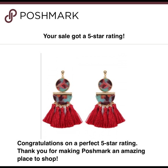 ❗️LAST PAIR❗️Red Tassel Earrings - Picture 2 of 5